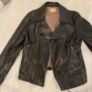 June black leather jacket size large